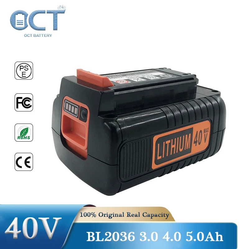 Сменный литий-ионный аккумулятор Black & Decker BL2036, 3,0, 4,0, 5, 0 Ач, 40 в, LBX2040, LBXR36 для замены беспроводных инструментов
Сменный литий-ионный аккумулятор Black & Decker BL2036, 3,0, 4,0, 5, 0 Ач, 40 в, LBX2040, LBXR36 для замены беспроводных инструментов