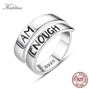 KALETINE Luxury Women Open Letter Ring 925 Sterling Silver Rings I AM ENOUGH Wide Famous Band Jewelry 2019 A Gift for a Man
KALETINE Luxury Women Open Letter Ring 925 Sterling Silver Rings I AM ENOUGH Wide Famous Band Jewelry 2019 A Gift for a Man