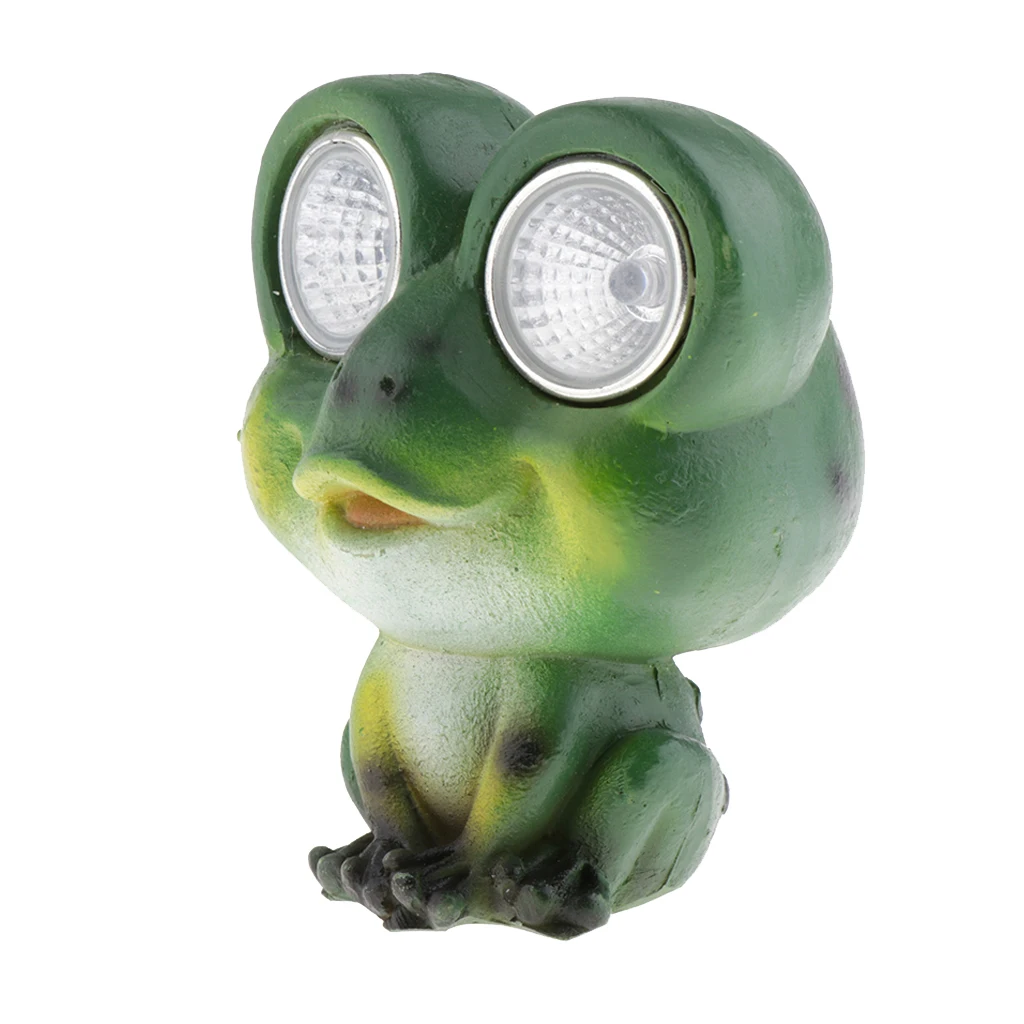 Solar Powered Garden Lights Frog Shaped Statue Lantern LED Path Light Lamp