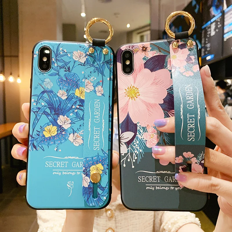 Чехол с ремешком на запястье для Samsung Galaxy A91 A81 A71 A70 A60 A51 A50 A50S A41 A40 A31 A30 A30S A20 A10 A7 2018