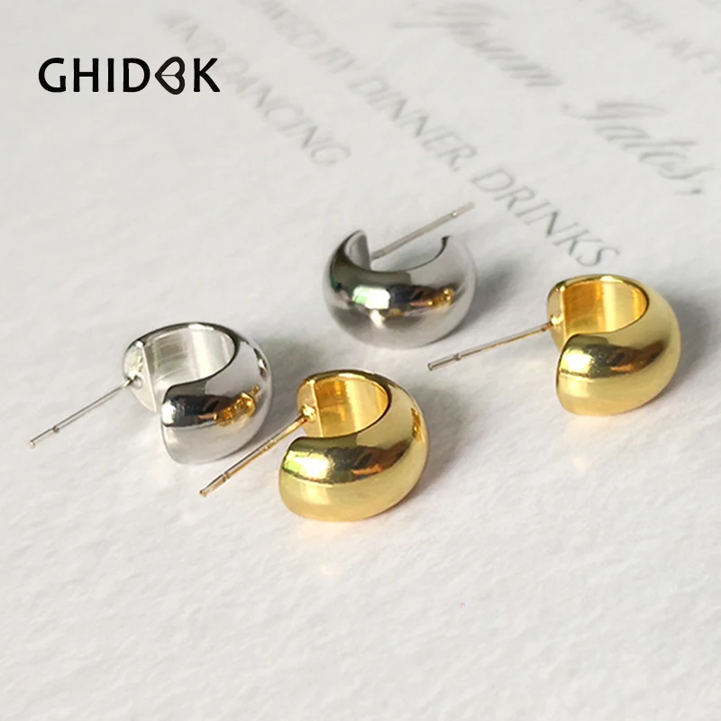GHIDBK Gold Solid Small Half Circle Stud Earrings Daily Chunky Statement C Earring Stud Minimalist Geometric Earring Wholesale
GHIDBK Gold Solid Small Half Circle Stud Earrings Daily Chunky Statement C Earring Stud Minimalist Geometric Earring Wholesale