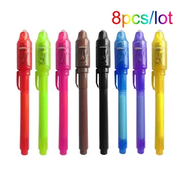 Invisible Ink Pen 8Pcs/lot 2 In 1 Magic Light Pen for Drawing Fun Activity Kids Party Favors Gift Secrect Message pens
Invisible Ink Pen 8Pcs/lot 2 In 1 Magic Light Pen for Drawing Fun Activity Kids Party Favors Gift Secrect Message pens