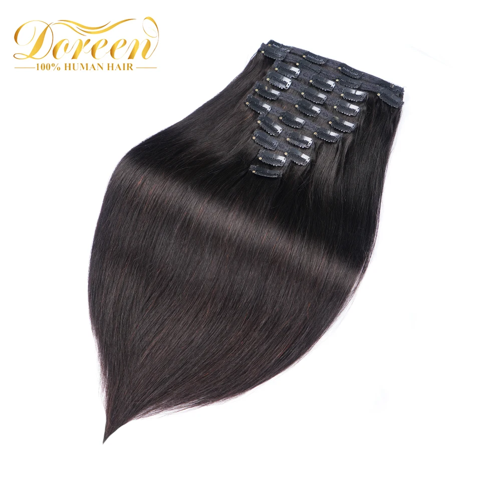 Doreen 200G Brazilian Remy Hair Straight Clip In Human Hair Extensions#1B Natural Black Full Head Set 10 Pcs 14-26 Inches
Doreen 200G Brazilian Remy Hair Straight Clip In Human Hair Extensions#1B Natural Black Full Head Set 10 Pcs 14-26 Inches