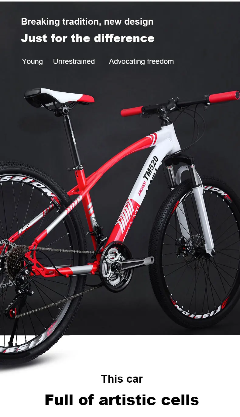 Cheap Mountain Bike 24/26 Inch Speed Double Disc Brakes Shock Absorber Student Adult Off-road Bicycle Men And Women 3