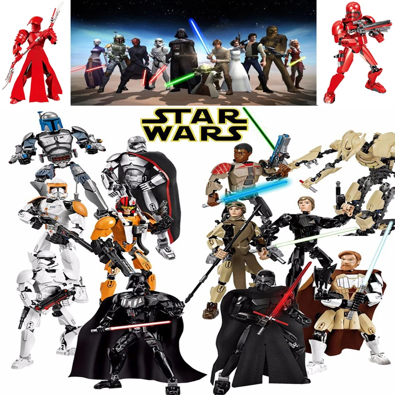 Single Legoingly Star War Buildable Figure Toy KyloRen Chewbacca Darth Vader Rey Jango Fett Stormtrooper Big Size Building Block
Single Legoingly Star War Buildable Figure Toy KyloRen Chewbacca Darth Vader Rey Jango Fett Stormtrooper Big Size Building Block