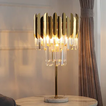 Fss Modern Crystal Table Lamp Gold Polished Steel Desk Decor LED Lamparas de mesa para el dormitorio Light fixtures
Fss Modern Crystal Table Lamp Gold Polished Steel Desk Decor LED Lamparas de mesa para el dormitorio Light fixtures