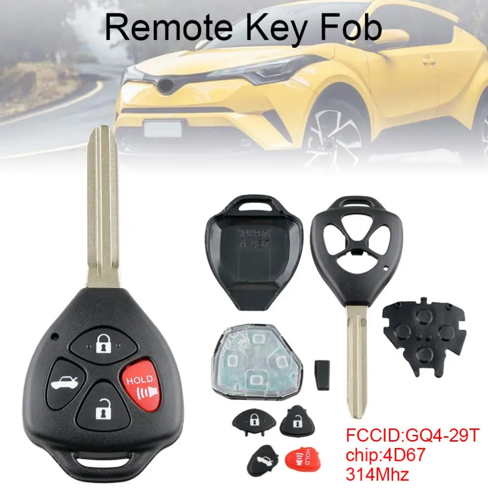 314Mhz 4 Buttons Car Keyless Remote Entry Key Fob with 4D67 Chip GQ4-29T Fit for 2008 2009 2010 Toyota Corolla
314Mhz 4 Buttons Car Keyless Remote Entry Key Fob with 4D67 Chip GQ4-29T Fit for 2008 2009 2010 Toyota Corolla