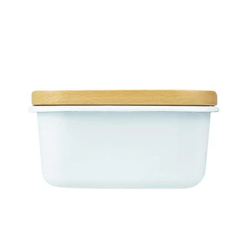 Enamel Butter Dish - Butter Dish with Lid, Porcelain Butter Dish with Beechwood Lid, Butter Keeper Butter Container with Cover f
Enamel Butter Dish - Butter Dish with Lid, Porcelain Butter Dish with Beechwood Lid, Butter Keeper Butter Container with Cover f