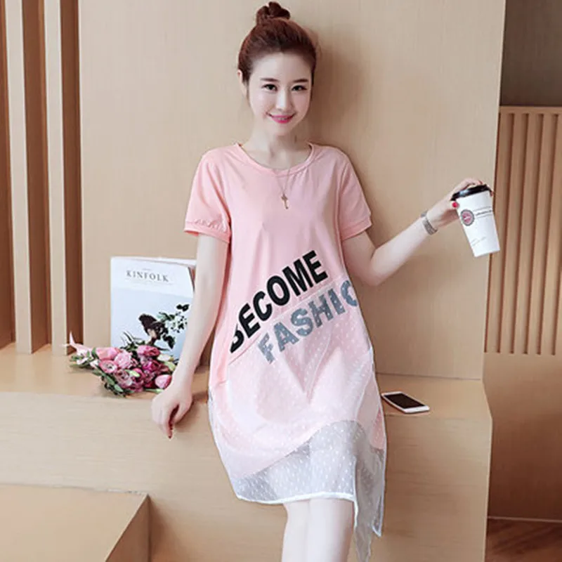 Pregnant Women Dress Summer New Style Fashion Loose Fashion Mom Short-sleeved Top Maternity Clothes Summer Wear 
Pregnant Women Dress Summer New Style Fashion Loose Fashion Mom Short-sleeved Top Maternity Clothes Summer Wear