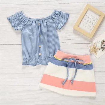 chifuna New Arrival Stripe Tops+skirts 2pcs Sets For Girls Button Summer Children Suit Clothes Baby Girl Clothes Sets
chifuna New Arrival Stripe Tops+skirts 2pcs Sets For Girls Button Summer Children Suit Clothes Baby Girl Clothes Sets