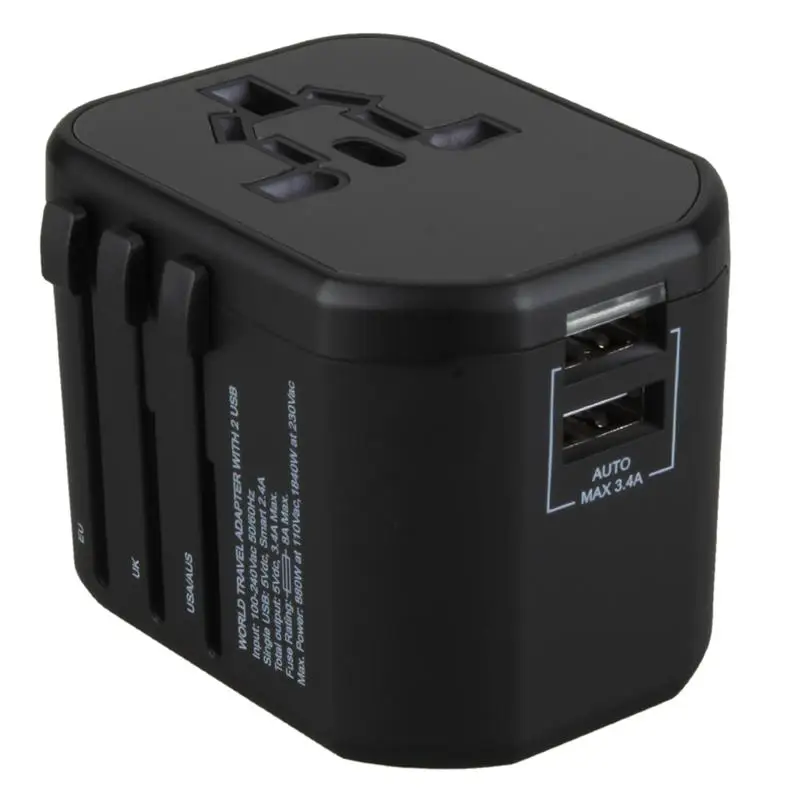 Universal Travel Adapter International Plug Converter Adapter All in one 3.4A 2 USB Worldwide Wall Charger for UK/EU/AU/US Plu#8
Universal Travel Adapter International Plug Converter Adapter All in one 3.4A 2 USB Worldwide Wall Charger for UK/EU/AU/US Plu#8