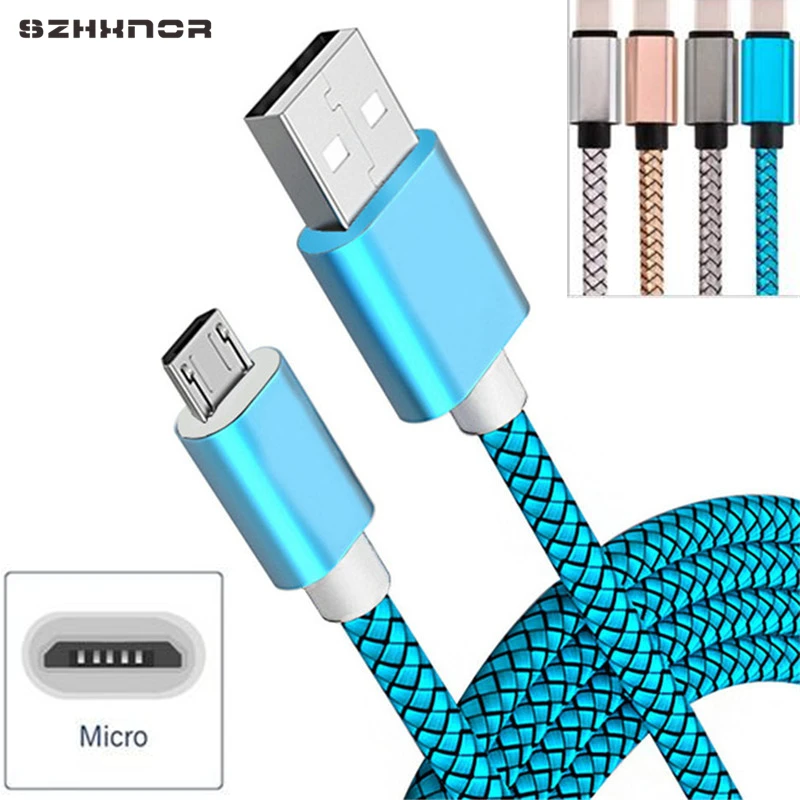 0 2/1/2 метров Micro USB зарядный Плетеный кабель Powerline быстрое зарядное устройство для