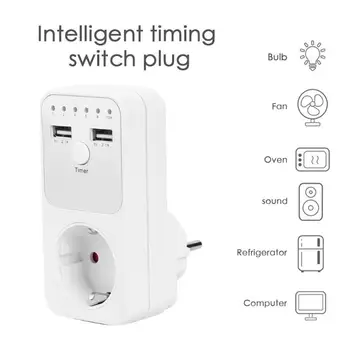 ALLOYSEED Dual USB EU Plug Timing Socket Timer Switch Countdown Outlet Controller Smart Home Wall Table USB Charger Adapter Plug
ALLOYSEED Dual USB EU Plug Timing Socket Timer Switch Countdown Outlet Controller Smart Home Wall Table USB Charger Adapter Plug
