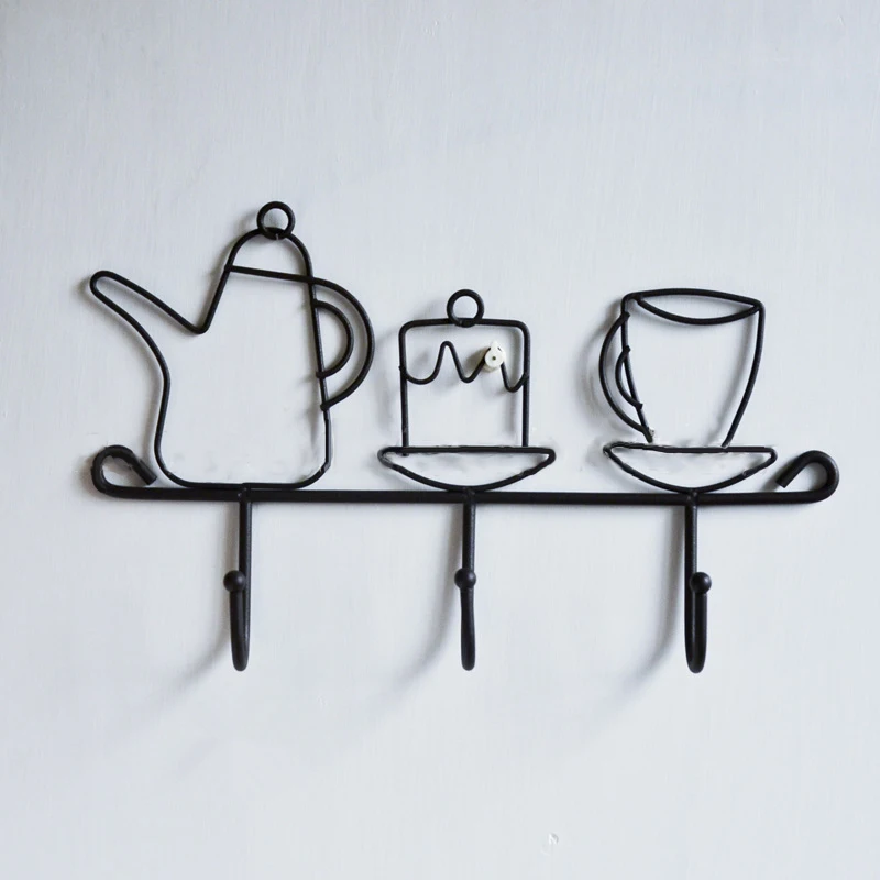 Wall Mounted Hooks Rack,11 Inches Iron 3 Hooks Kitchen Home Restaurant Keys Coats Cups Decorative 
Wall Mounted Hooks Rack,11 Inches Iron 3 Hooks Kitchen Home Restaurant Keys Coats Cups Decorative