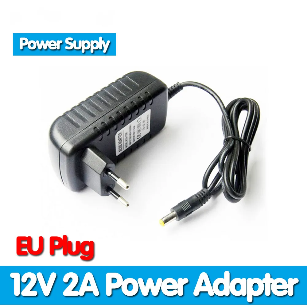 

1PCS 12V2A AC 100V-240V Converter Adapter DC 12V 2A 2000mA Power Supply EU US Plug 5.5mm x 2.1-2.5mm for LED CCTV