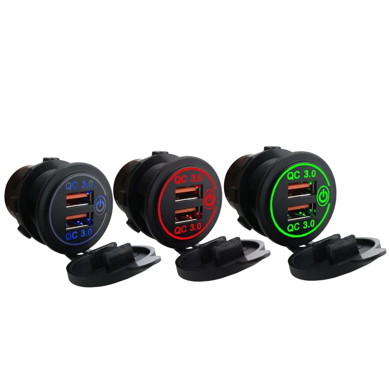 12V USB Outlet Quick Charge 3.0 Dual USB Power Outlet with Touch Switch Waterproof 12V/24V Fast Charge USB Charger Socket
12V USB Outlet Quick Charge 3.0 Dual USB Power Outlet with Touch Switch Waterproof 12V/24V Fast Charge USB Charger Socket