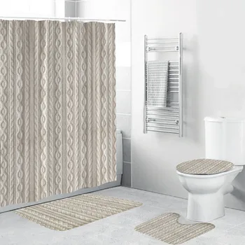 European Style Bathroom Shower Curtain Mat Set Pattern Waterproof Shower Curtain Toilet Cover Mat Non Slip Rug #T1G
European Style Bathroom Shower Curtain Mat Set Pattern Waterproof Shower Curtain Toilet Cover Mat Non Slip Rug #T1G