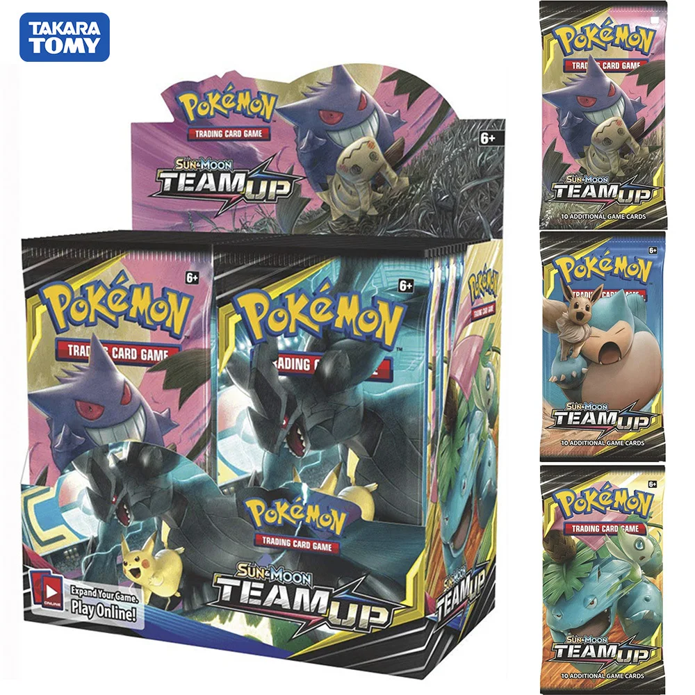 324pcs Pokemon card TCG: Sun & Moon TEAM UP Edition 36 Packs Per Box Collectible Trading Cards Game Toy Gift High-quality cards
324pcs Pokemon card TCG: Sun & Moon TEAM UP Edition 36 Packs Per Box Collectible Trading Cards Game Toy Gift High-quality cards