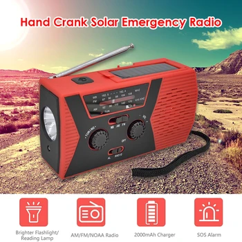 2000mAh Emergency Hand Crank Solar Radio waterproof Alarm Emergency radio With 4 LED Reading light As a Phone Power Bank
2000mAh Emergency Hand Crank Solar Radio waterproof Alarm Emergency radio With 4 LED Reading light As a Phone Power Bank