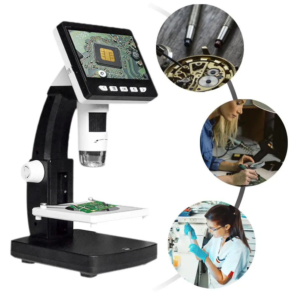 Portable 1000X Digital Microscope Electronic Video Microscope 4.3inch HD 1080P LCD Microscope Phone Repair Magnifier 10 Language
Portable 1000X Digital Microscope Electronic Video Microscope 4.3inch HD 1080P LCD Microscope Phone Repair Magnifier 10 Language