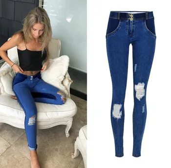 Fitness Skinny Trousers Women Low Waist Elastic Denim Holes Ripped Peaches Hip Pull Up Jeans Pants TAD365
Fitness Skinny Trousers Women Low Waist Elastic Denim Holes Ripped Peaches Hip Pull Up Jeans Pants TAD365