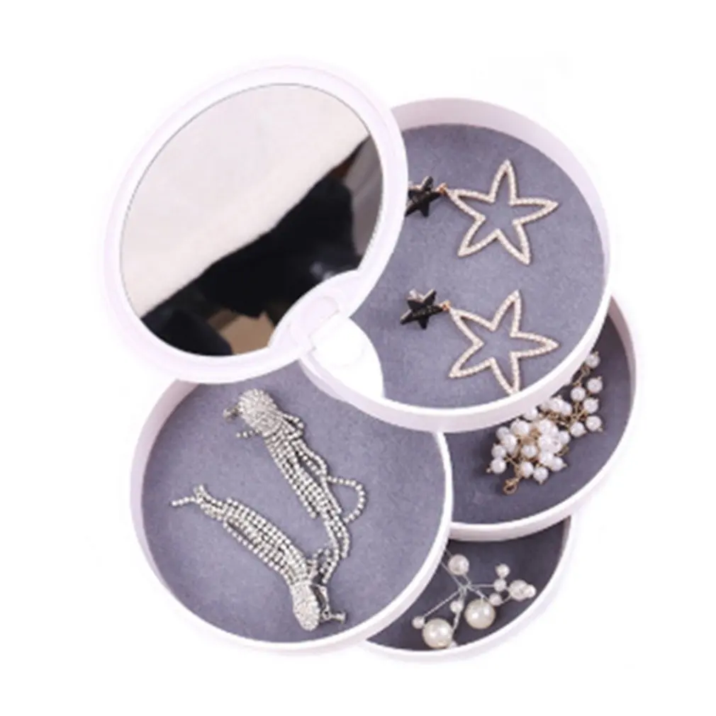 4-Tier Jewelry Earring Organizer Box Rotating Storage Case Multi-layer Small Objects Round Storage Container for Women
4-Tier Jewelry Earring Organizer Box Rotating Storage Case Multi-layer Small Objects Round Storage Container for Women