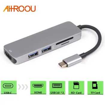 AHHROOU USB-C HUB Type C HUB to USB 3.0 Thunderbolt 3 HDMI 3.5mm Audio RJ45 Adapter for MacBook Pro Samsung Galaxy S9 USB C HUB
AHHROOU USB-C HUB Type C HUB to USB 3.0 Thunderbolt 3 HDMI 3.5mm Audio RJ45 Adapter for MacBook Pro Samsung Galaxy S9 USB C HUB
