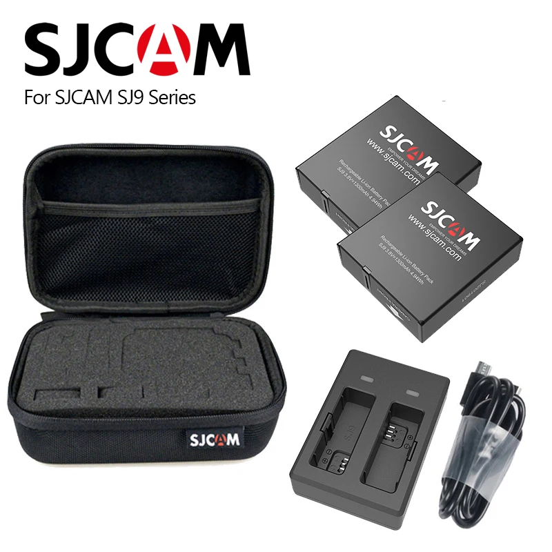 Оригинальный аккумулятор SJCAM SJ9 Strike 1300 мАч литий ионный запасной с двойным слотом