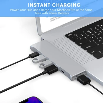 100W PD USB C Hub Adapter for MacBooks Pro Accessories 8 in 1 Type C Dongle Docking Station to 4K HDMI SD TF Card Reader 3xUSB
100W PD USB C Hub Adapter for MacBooks Pro Accessories 8 in 1 Type C Dongle Docking Station to 4K HDMI SD TF Card Reader 3xUSB