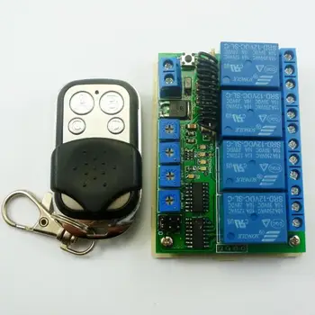 12V 4 channel 433M wireless remote control switch RF delay relay with EV1527 metal shell remote control
12V 4 channel 433M wireless remote control switch RF delay relay with EV1527 metal shell remote control