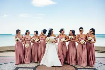 Elegant A-Line Long Satin One Shoulder Dusty Rose Bridesmaid Dresses Custom Lace Up Chiffon Wedding Party Dresses for Women
Elegant A-Line Long Satin One Shoulder Dusty Rose Bridesmaid Dresses Custom Lace Up Chiffon Wedding Party Dresses for Women