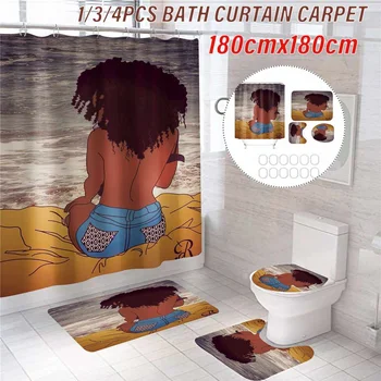 180x180cm Bathroom Set Waterproof Shower Curtain Non-slip Mats Bath Carpets Toilet Seat Cover Lid Floor Mat Bathroom Decor Lady
180x180cm Bathroom Set Waterproof Shower Curtain Non-slip Mats Bath Carpets Toilet Seat Cover Lid Floor Mat Bathroom Decor Lady