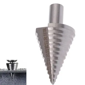 13 Step HSS Spiral Grooved Conical Cone Drill Bit Hole Cutter Tool Triangle Round Shank 5-35mm
13 Step HSS Spiral Grooved Conical Cone Drill Bit Hole Cutter Tool Triangle Round Shank 5-35mm