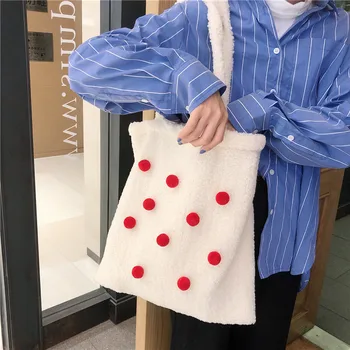 Raged Sheep Cute Fur Ball Plush Eco Shopping Tote Dot Shoulder Carrying Bag Handbag Student Portable Large Capacity Women Bags
Raged Sheep Cute Fur Ball Plush Eco Shopping Tote Dot Shoulder Carrying Bag Handbag Student Portable Large Capacity Women Bags