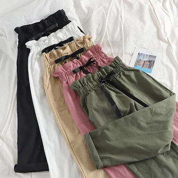 Casual Wild Women's Pants Fashion High Waist Cargo Pants Casual Bow Tie Drawstring Loose Elastic Waist Trousers Female Pants K
Casual Wild Women's Pants Fashion High Waist Cargo Pants Casual Bow Tie Drawstring Loose Elastic Waist Trousers Female Pants K