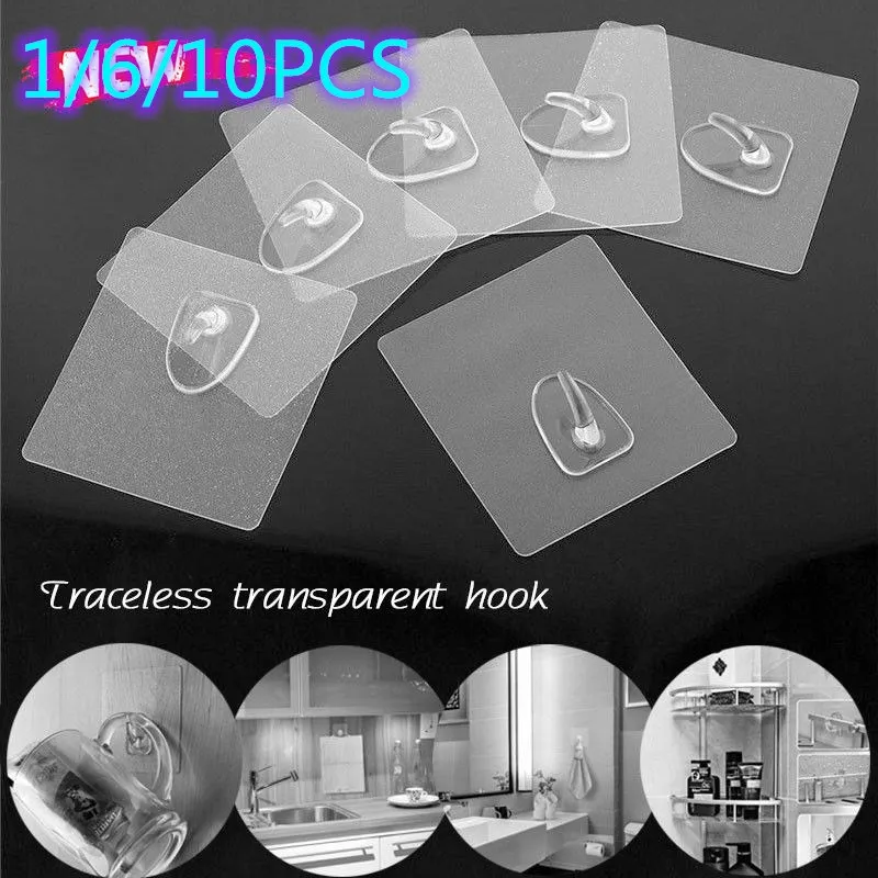 1/6/10PCS Anti-skid Hooks Reusable Anti-skid Traceless Hooks Strong Self Adhesive Door Wall Hanger Kitchen Bathroom Tools
1/6/10PCS Anti-skid Hooks Reusable Anti-skid Traceless Hooks Strong Self Adhesive Door Wall Hanger Kitchen Bathroom Tools