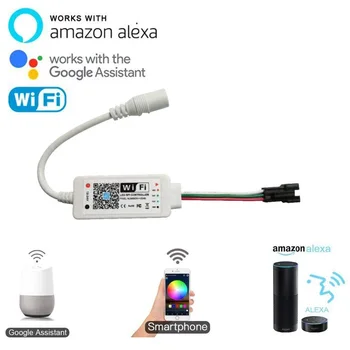 WIFI SPI LED Controller Smart WIFI Signal for WS2811 UCS1903 WS2812B LED Strip Lights DC5V/12-24V
WIFI SPI LED Controller Smart WIFI Signal for WS2811 UCS1903 WS2812B LED Strip Lights DC5V/12-24V