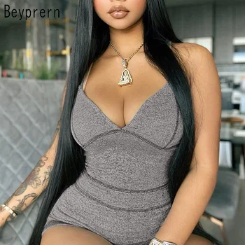 Beyprern Stretchy Unitard Soild Grey Playsuit Womens Casual Spaghetti Strap Matching Jumpsuit Workout Overalls Gym Clothes
Beyprern Stretchy Unitard Soild Grey Playsuit Womens Casual Spaghetti Strap Matching Jumpsuit Workout Overalls Gym Clothes