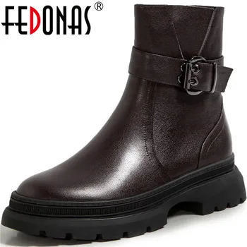 FEDONAS Platform Motorcycle Boots For Women Fashion Metal Buckle Chunky Heels Shoes Woman Genuine Leather Basic Ankle Boots
FEDONAS Platform Motorcycle Boots For Women Fashion Metal Buckle Chunky Heels Shoes Woman Genuine Leather Basic Ankle Boots
