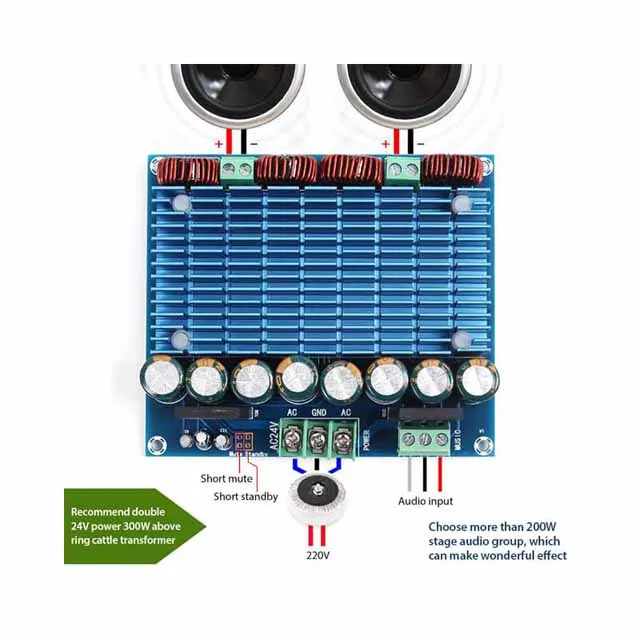 A23-- Ultra High Digital Amplifier Module AC 24V Stereo TDA8954TH Dual Chip 2x420W XH-M252 Digital Power Amplifier Board
A23-- Ultra High Digital Amplifier Module AC 24V Stereo TDA8954TH Dual Chip 2x420W XH-M252 Digital Power Amplifier Board