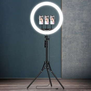 18inch LED Ring Light Set Dimmable Touch Control LED Ring Light with Phone Clips BT Remote Control Photo Studio Supplies
18inch LED Ring Light Set Dimmable Touch Control LED Ring Light with Phone Clips BT Remote Control Photo Studio Supplies