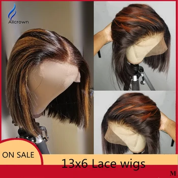 ALICROWN Transparent 13x6 Lace Front Human Hair Wigs Straight Short Bob Lace Front Wigs Colored For Black Women 130 150 density
ALICROWN Transparent 13x6 Lace Front Human Hair Wigs Straight Short Bob Lace Front Wigs Colored For Black Women 130 150 density