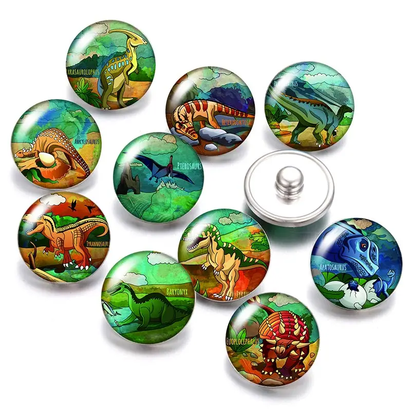 Ferocious dinosaurs 18mm snap buttons 10pcs mixed round photo glass cabochon style for snap button jewelry
Ferocious dinosaurs 18mm snap buttons 10pcs mixed round photo glass cabochon style for snap button jewelry