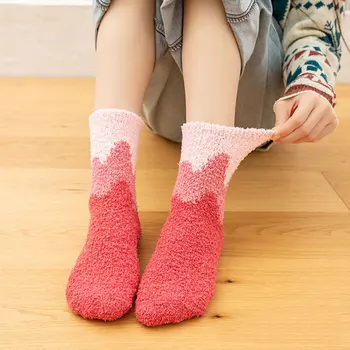 Ladies Patchwork Socks Mid-calf Length Cashmere Plush Socks Fashion Sleep Floor Socks Colorful Streetwear Cute Soft Comfortable 
Ladies Patchwork Socks Mid-calf Length Cashmere Plush Socks Fashion Sleep Floor Socks Colorful Streetwear Cute Soft Comfortable