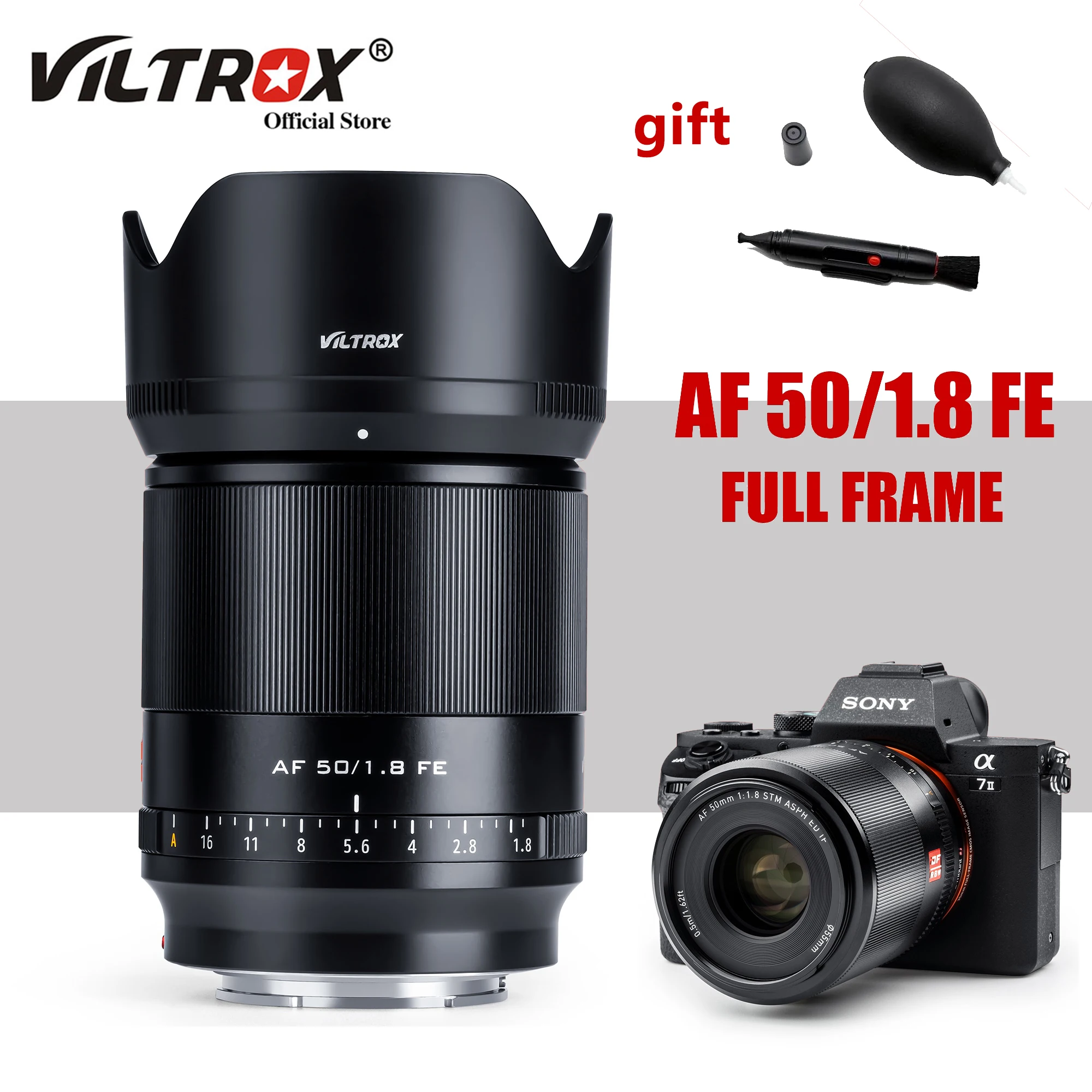 Viltrox 50mm F1.8 FE Camera Lens Auto Focus Full Frame Large Aperture Portrait Lens for Sony E Mount Camera for A7RIII A7RIV A7C
Viltrox 50mm F1.8 FE Camera Lens Auto Focus Full Frame Large Aperture Portrait Lens for Sony E Mount Camera for A7RIII A7RIV A7C