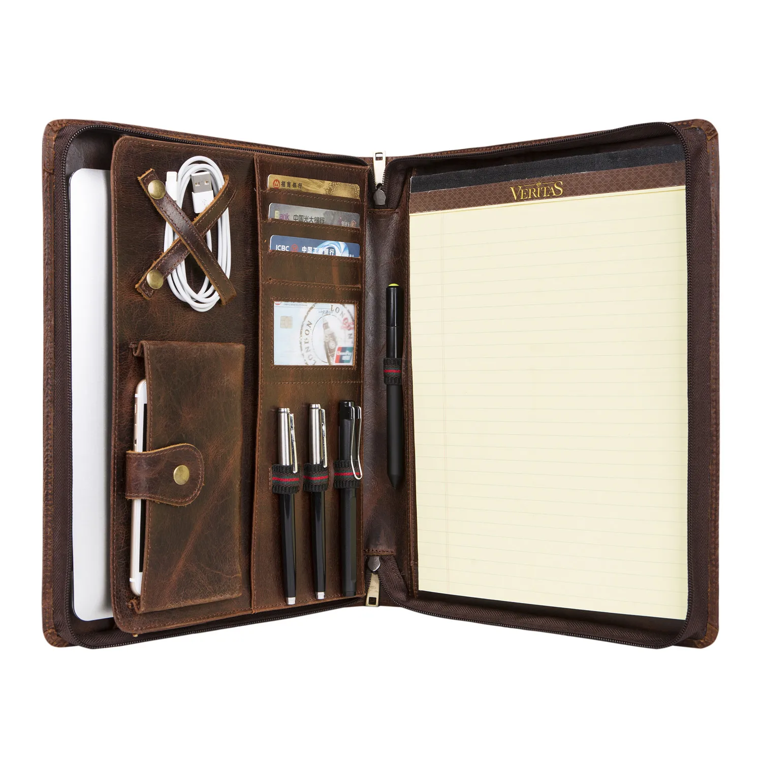 Handmade Vintage Oil Waxed Leather Portfolio A4 Folder, Business Padfolio Portfolio Case Organizer for Right- or Left-Handed
Handmade Vintage Oil Waxed Leather Portfolio A4 Folder, Business Padfolio Portfolio Case Organizer for Right- or Left-Handed