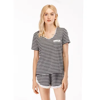 2020 Spring and Summer Popular Short-Sleeved Shorts Lace-Trim Homewear Set Casual Sexy Comfortable Pajamas
2020 Spring and Summer Popular Short-Sleeved Shorts Lace-Trim Homewear Set Casual Sexy Comfortable Pajamas