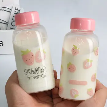 300ml Fashion Strawberry Glass Bottle Student Portable Glass Water Bottles Outdoor Travel Leakproof Water Bottle Coffee Milk Mug
300ml Fashion Strawberry Glass Bottle Student Portable Glass Water Bottles Outdoor Travel Leakproof Water Bottle Coffee Milk Mug
