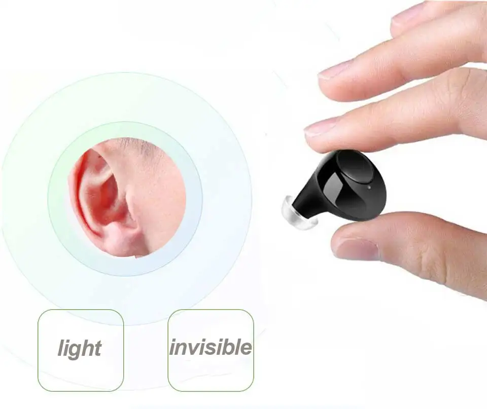 Hearing Aids USB Rechargeable Invisible 1 Pair USB Rechargeable Invisible Hearing Aids ITE Assistant Sound Amplifier Enhance Adjustable Tone For Elderly Deaf
