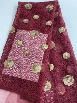 Nigerian Lace Fabric 2020 High Quality african Lace with sequins French Embroidered Tulle Lace Fabric For Wedding
Nigerian Lace Fabric 2020 High Quality african Lace with sequins French Embroidered Tulle Lace Fabric For Wedding
